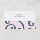 Donkergrijze en roze rondjes visitekaartje (Achterkant)