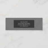 Donkergrijze en witte strepen mini visitekaartje (Achterkant)