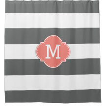 Donkergrijze en witte strepen van Classy met monog