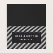 Donkergrijze en witte strepen visitekaartje (Buitenkant ongevouwen)