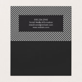 Donkergrijze en witte strepen visitekaartje (Binnenkant ongevouwen)