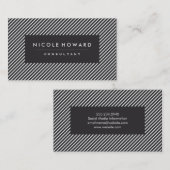 Donkergrijze en witte strepen visitekaartje (Voorkant / Achterkant)