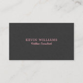 Donkergrijze faux linnen textuur achtergrond visitekaartje (Voorkant)