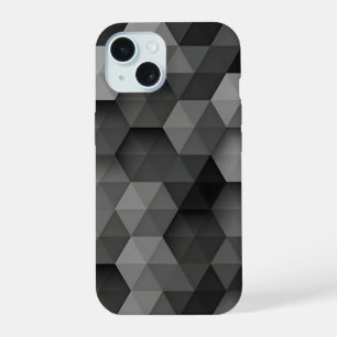 Donkergrijze geometrische driehoek telefoonhoes iPhone 15 case