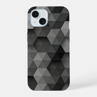Donkergrijze geometrische driehoek telefoonhoes iPhone 15 case