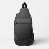 Donkergrijze geometrische mesh gradiëntpatroon sling bag (Voorkant)