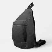 Donkergrijze geometrische mesh gradiëntpatroon sling bag (Rechterhoek)