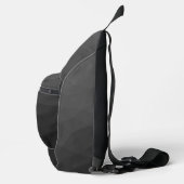 Donkergrijze geometrische mesh gradiëntpatroon sling bag (Rechts)