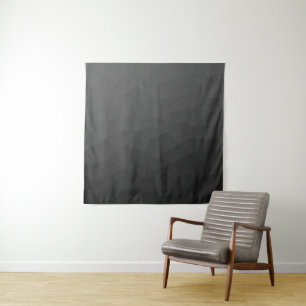 Donkergrijze geometrische mesh-patroon met verloop wandkleed