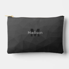 Donkergrijze geometrische mesh patroon Monogram Etui