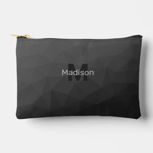 Donkergrijze geometrische mesh patroon Monogram Etui (Voorkant)