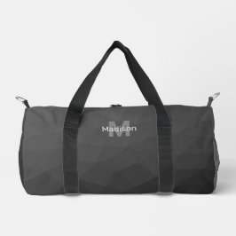 Donkergrijze geometrische mesh patroon Monogram Plunjezak