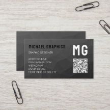Donkergrijze geometrische meshpatroon QR-code Mono