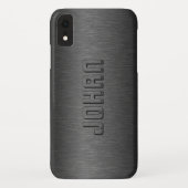 Donkergrijze, gevlochten aluminium achtergrond Case-Mate iPhone case (Achterkant)