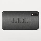 Donkergrijze, gevlochten aluminium achtergrond Case-Mate iPhone case (Achterkant (horizontaal))