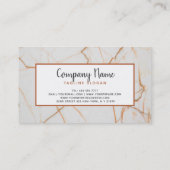 Donkergrijze glitter en marmersteen visitekaartje (Achterkant)