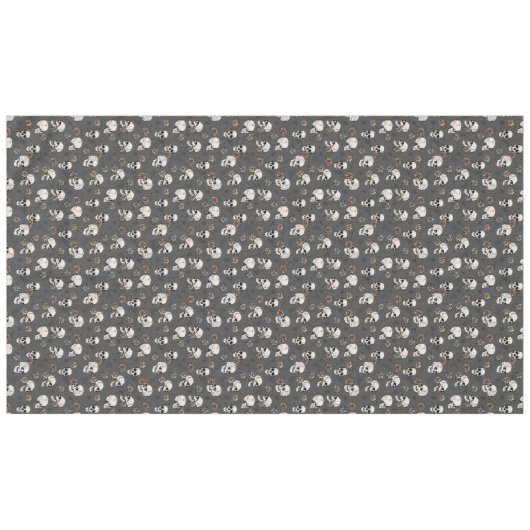 Donkergrijze gotische schedels en Rozen Halloween Tafelkleed (Voorkant (Horizontaal))