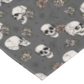 Donkergrijze gotische schedels en Rozen Halloween Tafelkleed (Gekanteld)