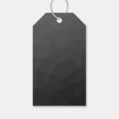 Donkergrijze gradiënt geometrisch netwerk Monogram Cadeaulabel (Achterkant)