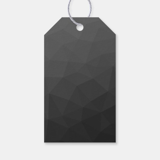 Donkergrijze gradiënt geometrisch netwerk Monogram Cadeaulabel (Achterkant)