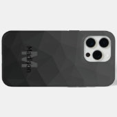 Donkergrijze gradiënt geometrisch netwerk Monogram Case-Mate iPhone Case (Achterkant (horizontaal))