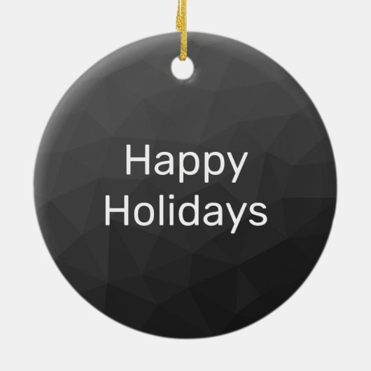 Donkergrijze gradiënt geometrisch netwerk Monogram Keramisch Ornament (Achterkant)