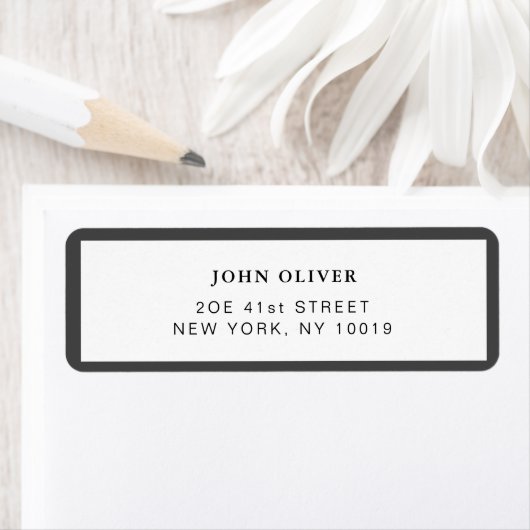 Donkergrijze grens Formele terugkeeradres Etiket (Insitu)