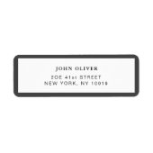 Donkergrijze grens Formele terugkeeradres Etiket (Voorkant)