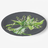 Donkergrijze groene Lelie van de Vallei Douche Papieren Bordje (Gekanteld)