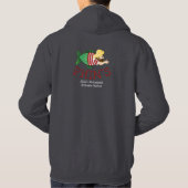 Donkergrijze hond, rode Cartoon Hoodie (Achterkant)