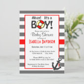 Donkergrijze horizontale strepen; nautisch anker kaart (Staand voorkant)