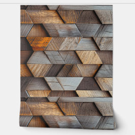 Donkergrijze houten textuur behang