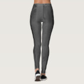 Donkergrijze houten textuur Leggings (Achterkant)