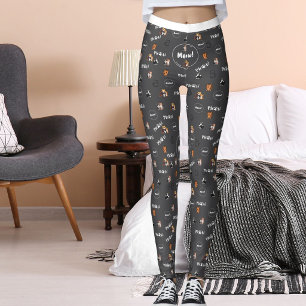 Donkergrijze Huisdierliefhebber Kitty Katachtige M Leggings
