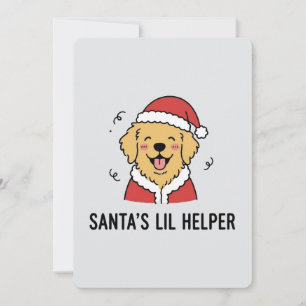 Donkergrijze Kerst Golden Retriever Hond Thema Feestdagenkaart