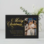 , donkergrijze kerstfeestdag voor Folie Folie Feestdagenkaart (Staand Voorkant)