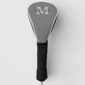 Donkergrijze Klassieke Aangepaste Monogram & Naam Golfheadcover (Voorkant)