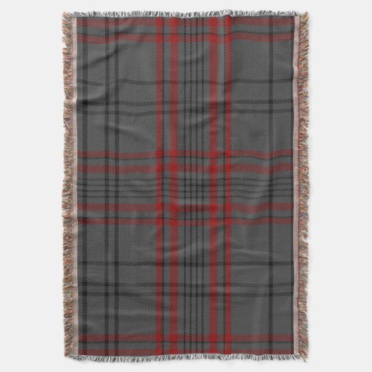 Donkergrijze kolen zwart Rood Giant Tartan Pset Deken (Voorkant Verticaal)