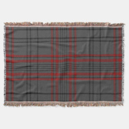 Donkergrijze kolen zwart Rood Giant Tartan Pset Deken