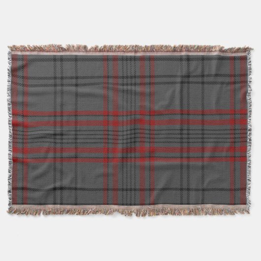 Donkergrijze kolen zwart Rood Giant Tartan Pset Deken (Voorkant)