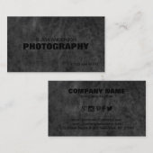 Donkergrijze lederen fotografie visitekaartje (Voorkant / Achterkant)