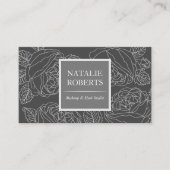  donkergrijze lijn Kunst Beauty Salon Spa Visitekaartje (Voorkant)