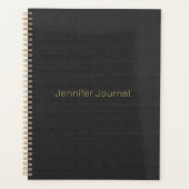 Donkergrijze linen Burlap textuur Planner (Voorkant)