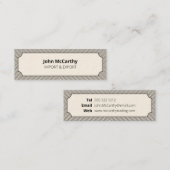 donkergrijze Logo Cartouche Stripes Patroon Mini Visitekaartje (Voorkant / Achterkant)