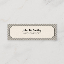 donkergrijze Logo Cartouche Stripes Patroon Mini Visitekaartje