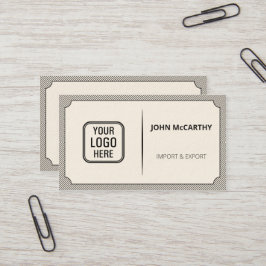 donkergrijze Logo Cartouche Stripes Patroon Visitekaartje