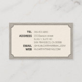 donkergrijze Logo Cartouche Stripes Patroon Visitekaartje (Achterkant)