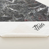 Donkergrijze marmeren steen sherpa deken (3/4)