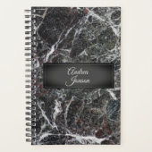 Donkergrijze marmeren steentextuur planner (Voorkant)