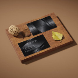 Donkergrijze metalen textuur-roestvrij staal look visitekaartje